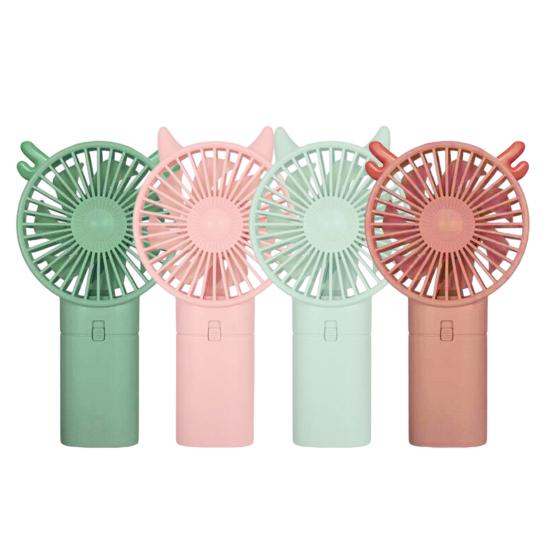 Handheld Fan Cartoon Cat Ear Design Adjustable Wind Speeds Battery Operated Pocket Fan Quiet Low-Noise Motor Cooling Fan