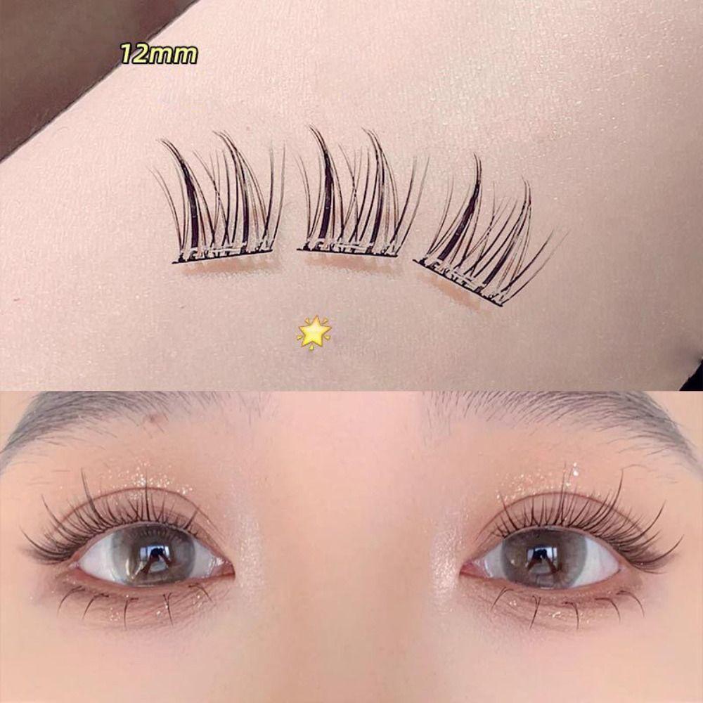 Press On Segmented Eyelashes Natural Long Individual Eyelash  DIY Eyelash Extension