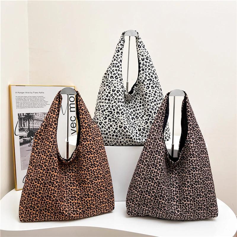 Leisure commuting large capacity bag for women fashion trend leopard print versatile shoulder bag paquete tote