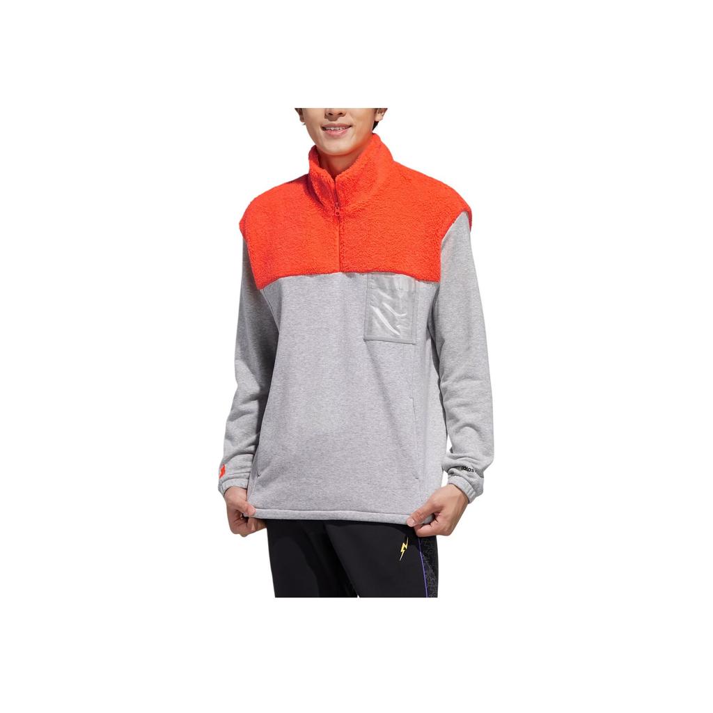 Adidas Neo X Pokemon Color Block Half-Zip Pullover Sweatshirt Men Sweatshirt Gray FU3917