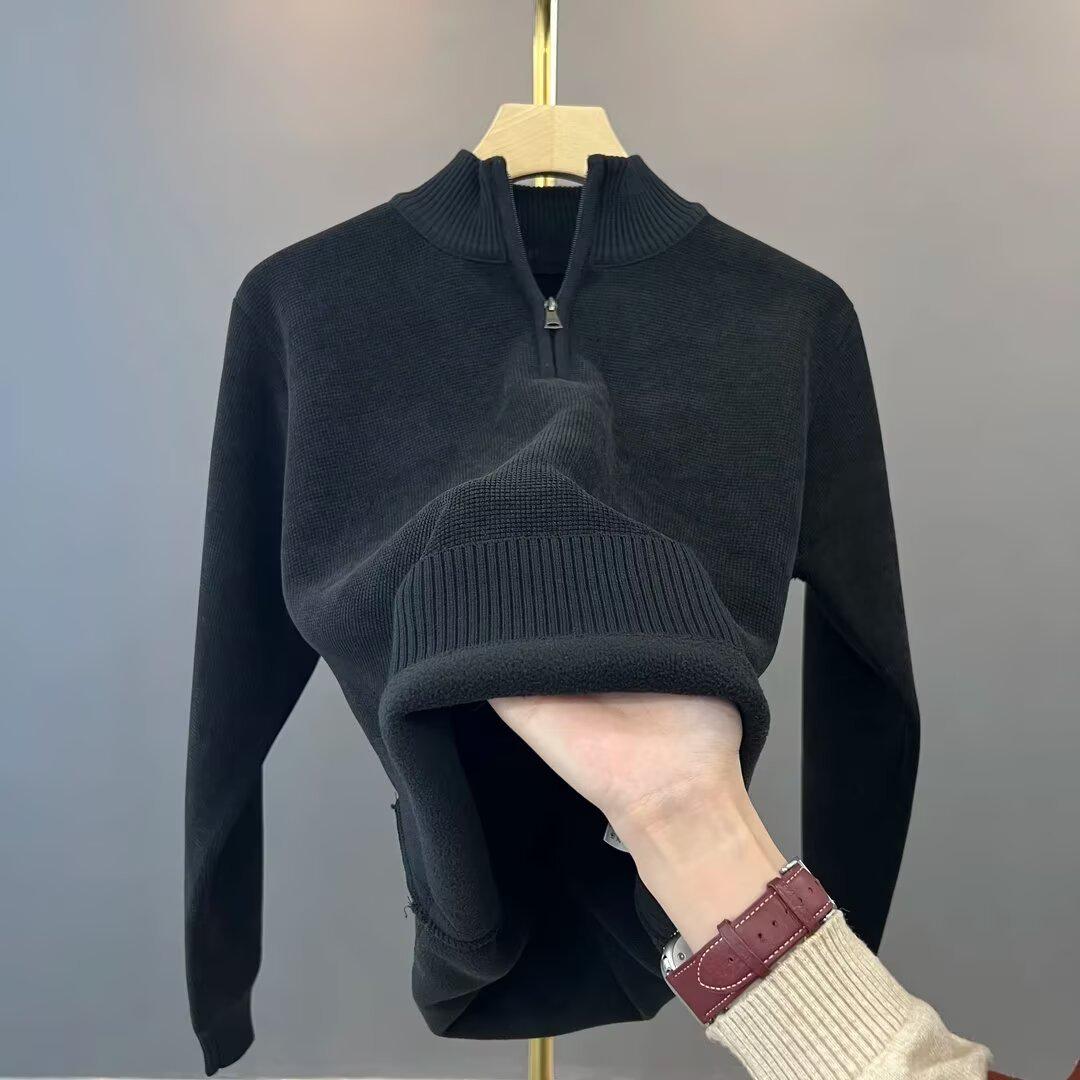 Men s Winter Fleece Half-High Collar Knitwear L