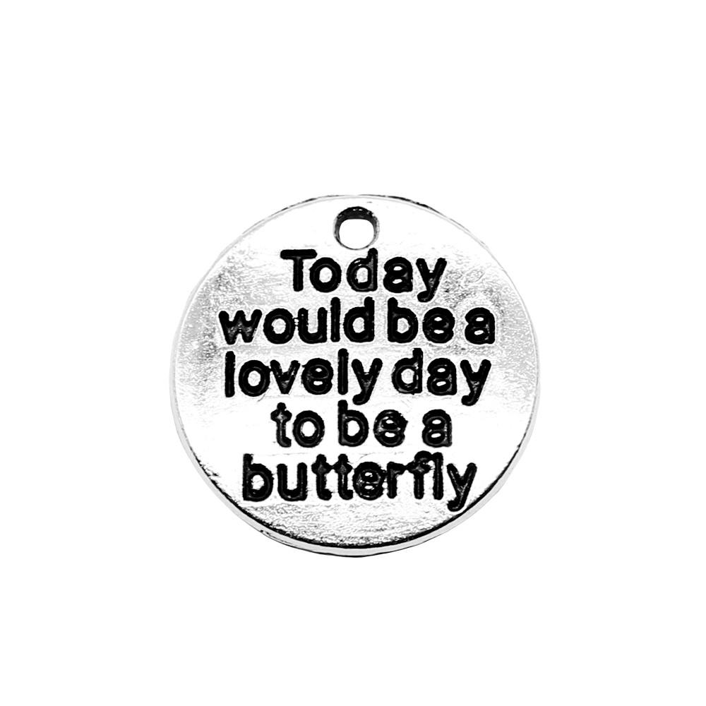 

HandMade Charms Round Letter Tags Pendants For Craft Jewelry Marking Personal A34-5pcs-20x20mm