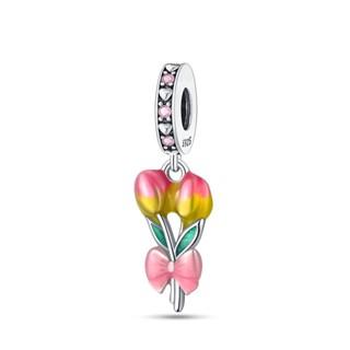 Charm Bead Charms Bead Copper Rose Daisy Violet Exquisite Flower Dangle Compatible With Bangle Bracelets Necklaces Do It Yourself Jewellery