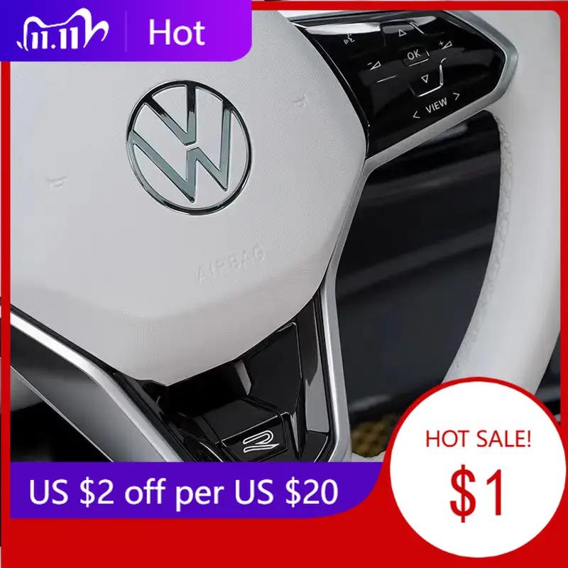 New 1pcs Steering Wheel Badge Emblem Decorative Stickers For Volkswagen R Polo T5 Golf 6 7 8 Passat Magotan Touran Arteon G