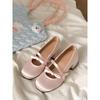 Pink Bow Knot Mary Janes Women's Oes Summer 2025 New Soft Round Head Ballet Flat Mouth Single Oes Faionable Casual