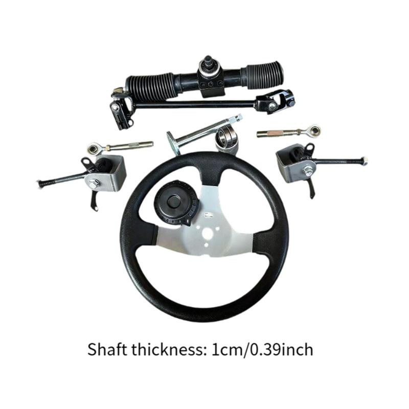 Complete Go Kart Steering Kit with Tie Rod End Vehicle Steering Shaft for Electric Toy Car DIY
