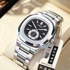 Retro Square Watch Men'S Business High-Value Men'S Sports Personality Steel Belt Luminous Trend Calendar Quartz Watch Wrist