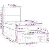 3137579 vidaXL Lit à sommier tapissier avec matelas Gris 90x190 cm Similicuir