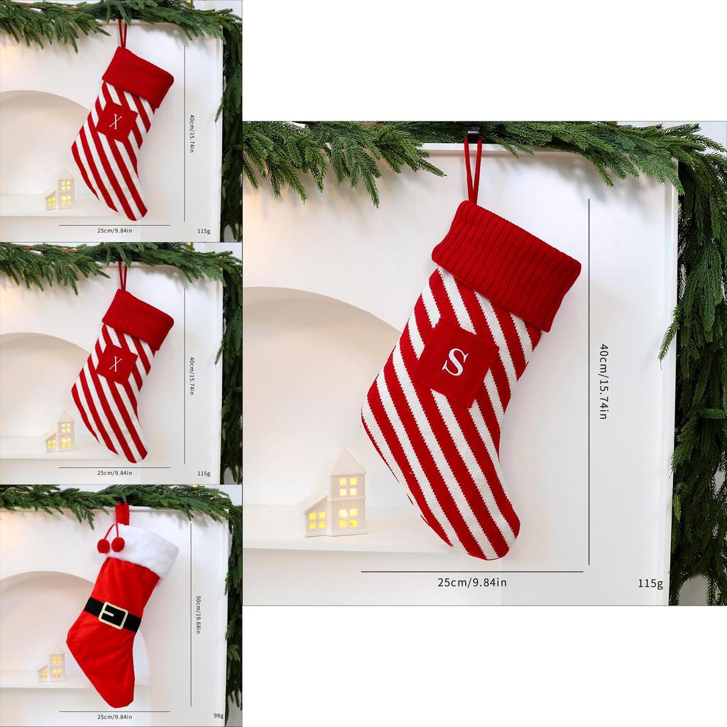 Christmas Tree Hanging Sock With Creative Letter Embellishments For Seasonal Celebration