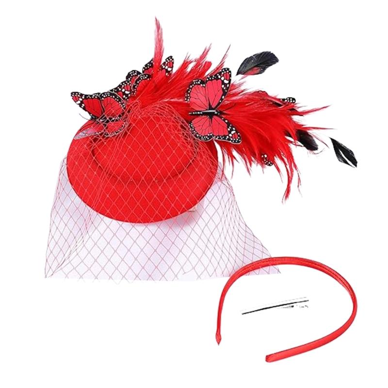 Medieval Style Hair Clip for Ladies Taking Photo Felt Hat Decors Hairband 1920s Style Hair Barrettes for Woman Girls