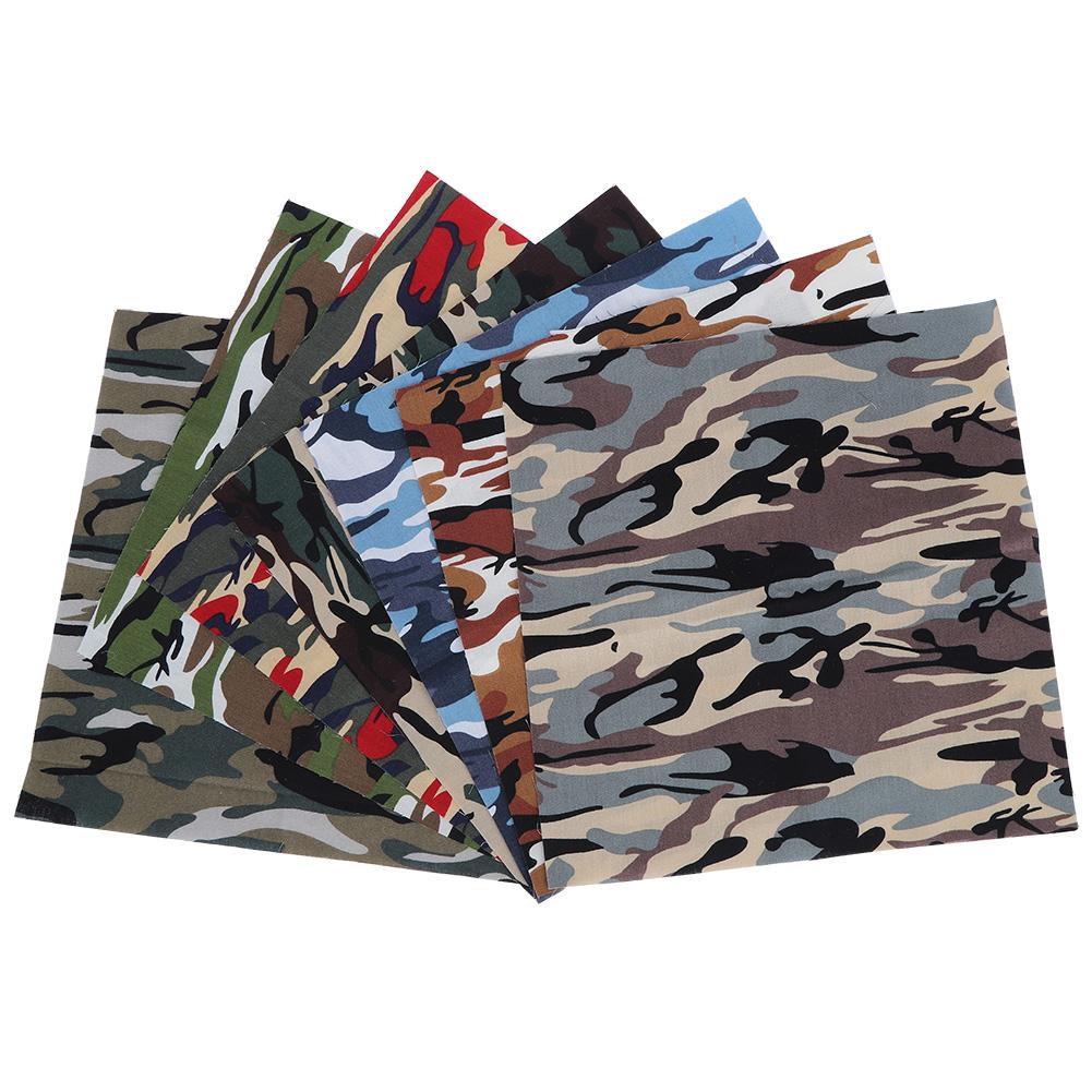 7Pcs 48x48cm Camouflage Print Fabric Cotton Cloth for DIY Craft Sewing Quilting Making Material