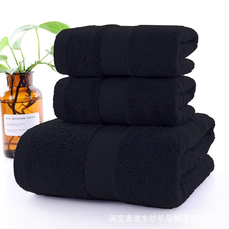 Pure Cotton Thickened Bath Towel Soft Absorbent Cover Towel Dark Green Black Multi-colored Men's Bath Towel