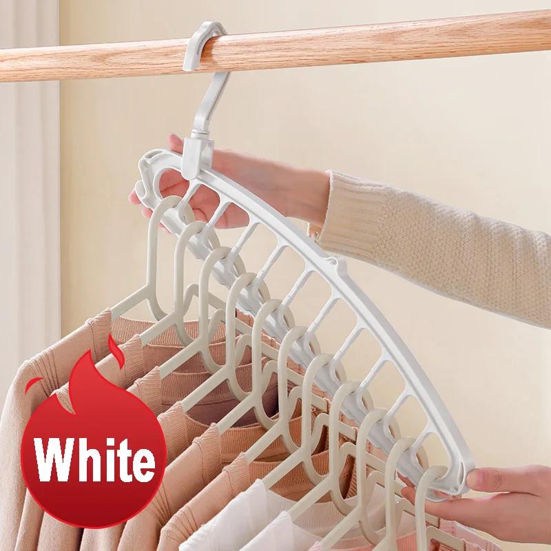 

New 1PC Clothes Hanger Closet Organizer Space Saving Hanger Multi-port Clothing Rack Plastic Scarf Storage Hangers For Clothes 1PC белый