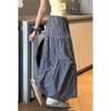 Cotton Blended Plaid Midi Skirt With High Waist And Ruffle For Casual Womens Fashion