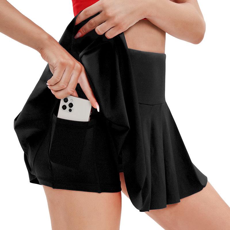 Jupe de sport plissée à séchage rapide et anti-exposition pour la course, le yoga, le tennis, le badminton et le golf