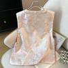 Vest Women's Textured Top Embroidered Vest Women's Sleeveless Vest Tide