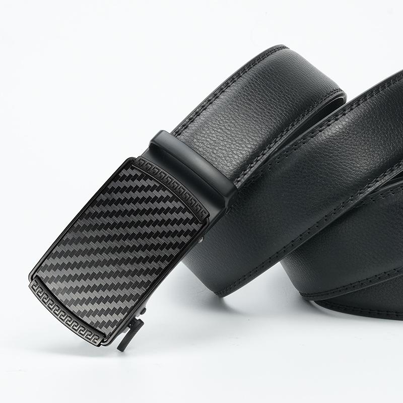 Men's Genuine Leather Belt Automatic Buckle Belt Business Leather Pants Belt