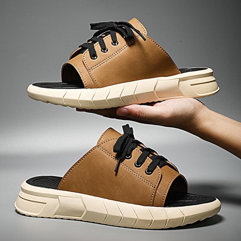 Men Slippers Outdoor Casual Sport Slippers Summer Open Toe Beach Shoes for Men Non-slip Platform Slipper Chanclas Hombre