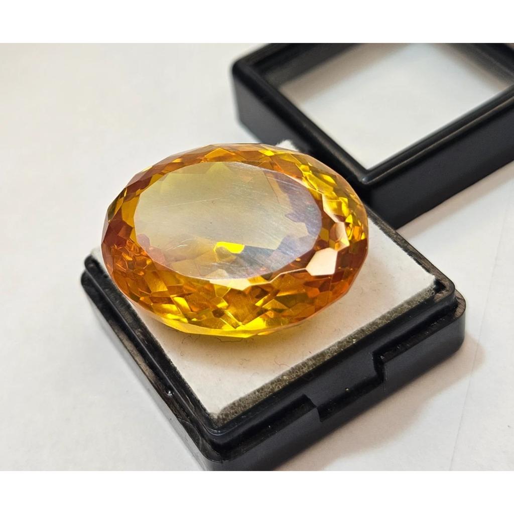 Certified Yellow Color Zircon Cambodia Oval Cut 80+ Ct Fabulous Loose Gemstone