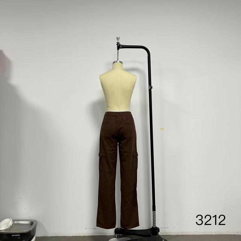 Europäische & Amerikanische Schlanke High Waist Damen Cargo-Hose mit Mehreren Taschen