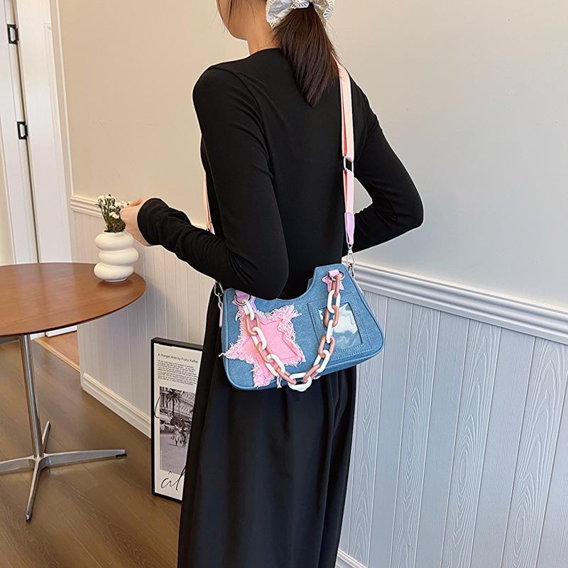2024 Trendy Y2K Japanese Spicy Girl Denim Shoulder Crossbody Bag