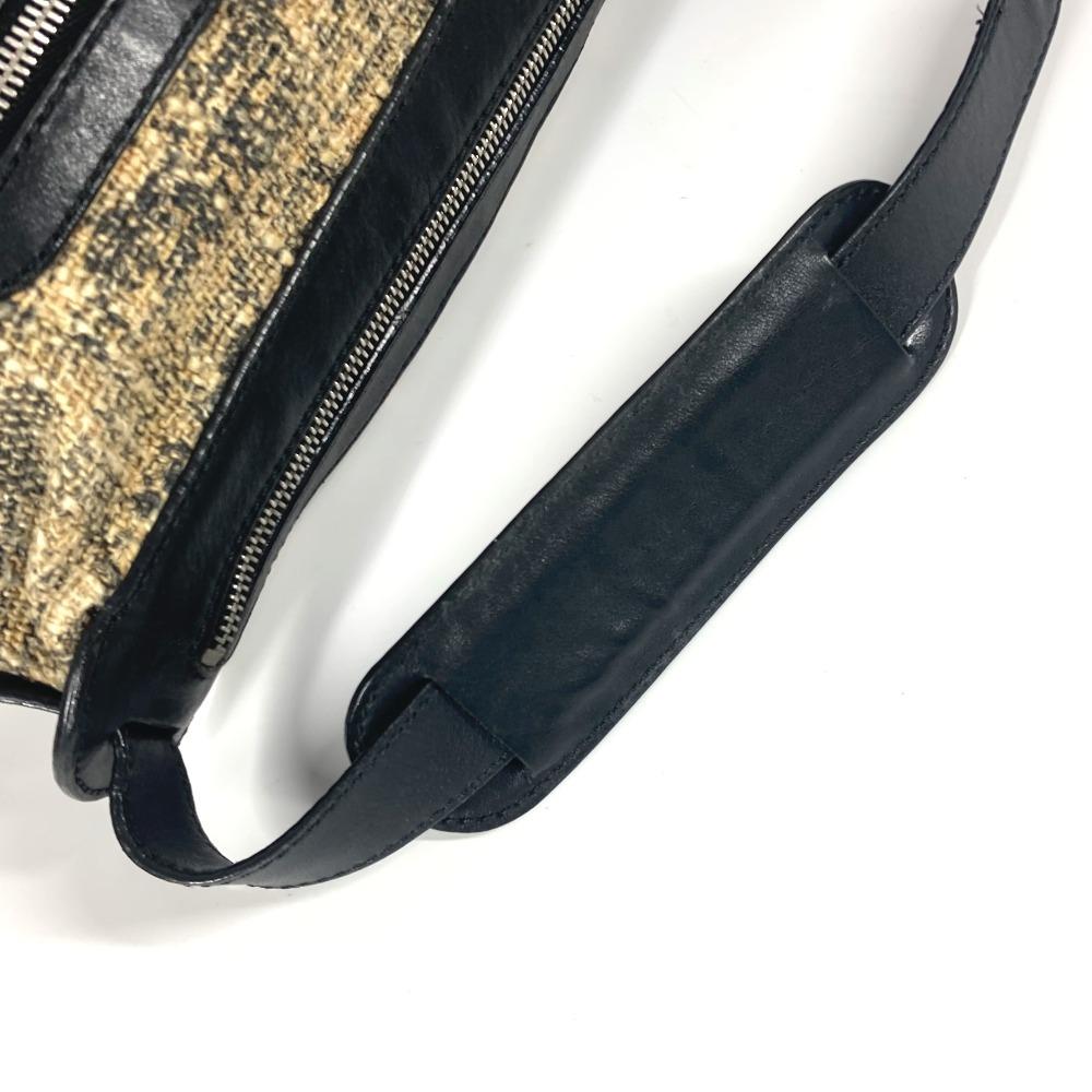 CHANEL Camellia CC CC Mark bag Shoulder Bag Canvas/Leather Black/BeigeBased