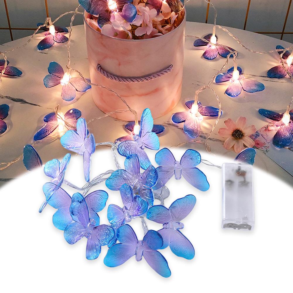 

3m 20LED Butterfly String Lights Creative Butterfly Night Lamp Butterfly Decorative Lights for Garden Wedding Party Decoration 1pc фіолетовий