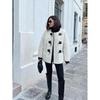 Fur Winter Thick Jackets For Women Elegant Long Sleeve Single Button Female Coat Flecce O-neck Casual Lady Panelled Overcoat