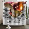 Funny Dinosaur Shower Curtain for Bathroom Cute Animal Cool Dinosaur Children Bathroom Curtain Waterproof Bath Curtain Decor