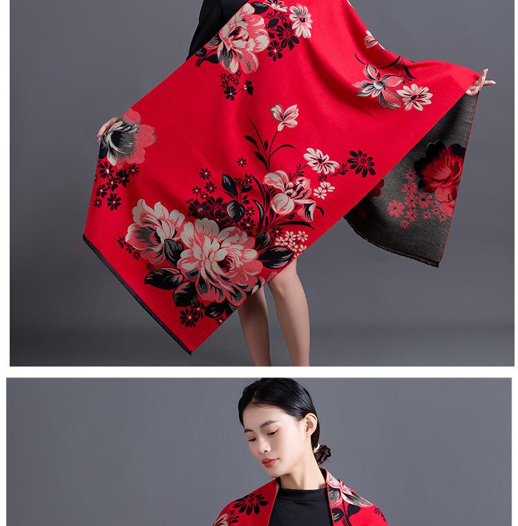 Women S Thick Faux Cashmere Double Sided Cashew Pattern Scarf Winter Shawl