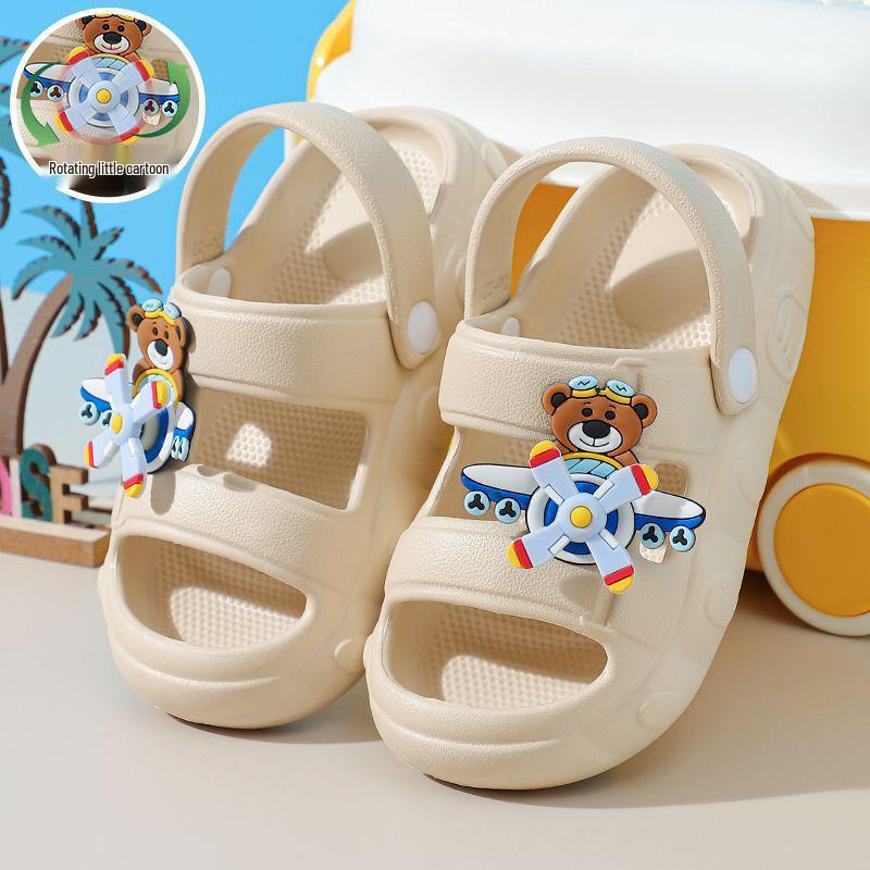 Panda Boys' 2026 Summer Toe Protection Sandals - Soft Sole Casual Beach Shoes for Small and Medium Children