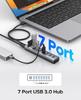ORICO USB Aluminum Multiport 5Gbps Data 5V 3A Port Splitter for Portable Hard USB and More 7-Port 3.0 Hub, Adapter, Transfer, Type-C PC, Laptop,