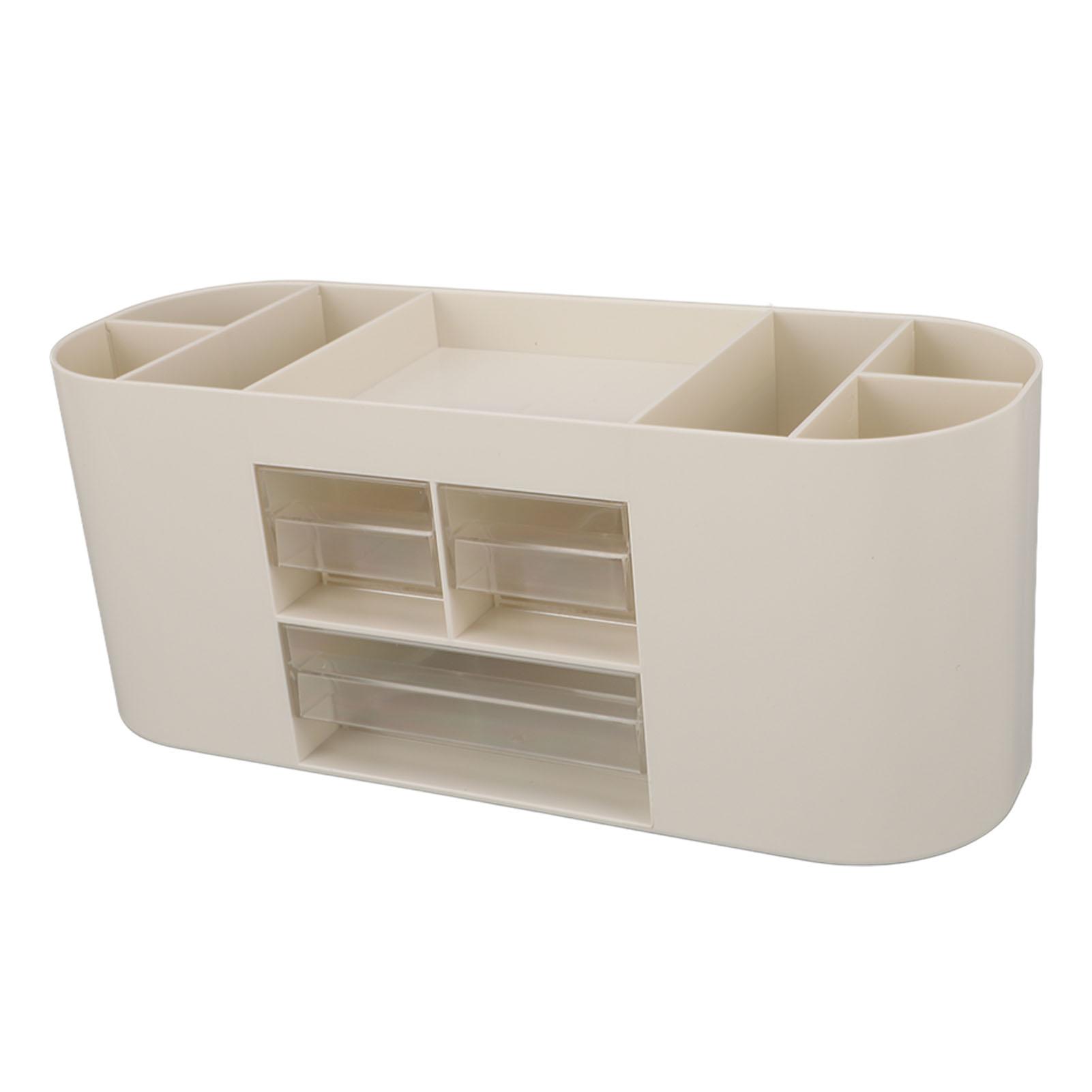 

Pen Holder with Transparent Drawers Large Capacity Multiple Compartment Plastic Pencil Storage Organizer for Office Desk білий