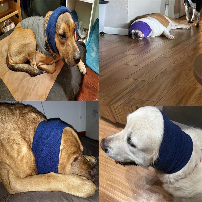 Thickening Dog Calming Earmuffs Neckerchief Collar Warm Pet Neck Gaiter Noise-proof Puppy Scarf Collars Small Medium Large Dog