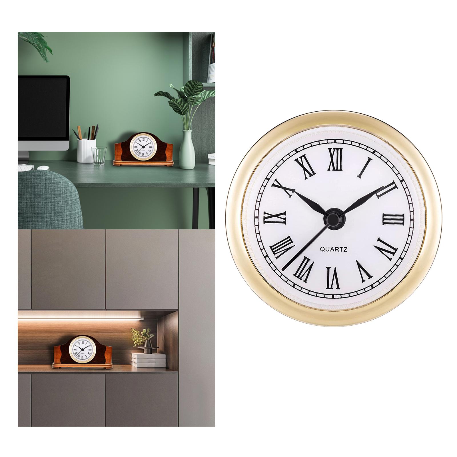 61mm Quartz Clock Insert Movement Wall Clock Roman Numerals Battery Non Ticking for Clock Making Kit Clock Face Replacement Home золотистый