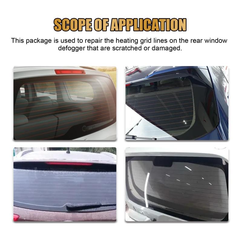 Rear Window Defogger Repair Kit Fix Broken Heating Grid Lines, Electrical Conductive Adhesive for Rear Defroster Maintenance