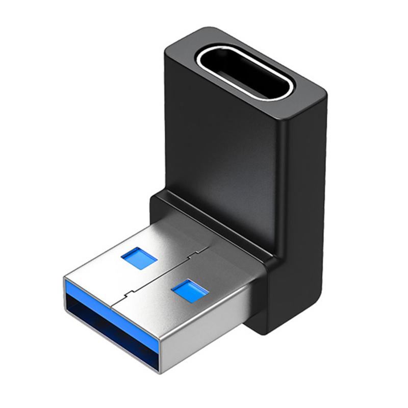 

ENKAY HAT PRINCE USB 3.0 Male to Type-C Female Converter 90 Degree Right Angle Adapter As Shown A