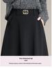 High-Waisted Black Wool A-Line Midi Skirt - Winter 2025 Edition