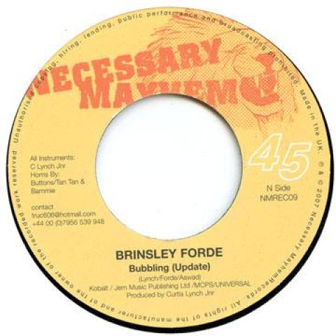 

7inch Record BRINSLEY FORDE / MAD DREADLOCKS - Bubbling (Update) / Dready NMREC09 Necessary Mayhe 2007 UK Reggae, Ska & Dub Used