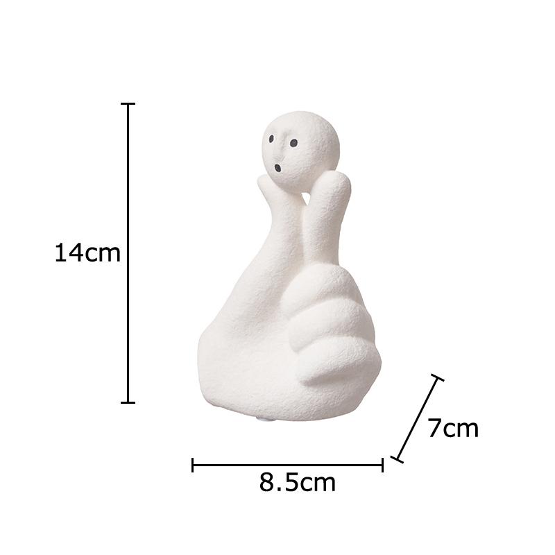 Funny Character Gestures Ceramic Statue Desk Decoration Abstract Artwork Ornaments Gestures Sculpture Room Aesthetic Decor