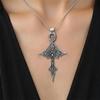 Vintage Gothic Skull Jesus Cross Pendant Necklace Catholic Jewelry Men Woman Punk Religious Amulet Necklace