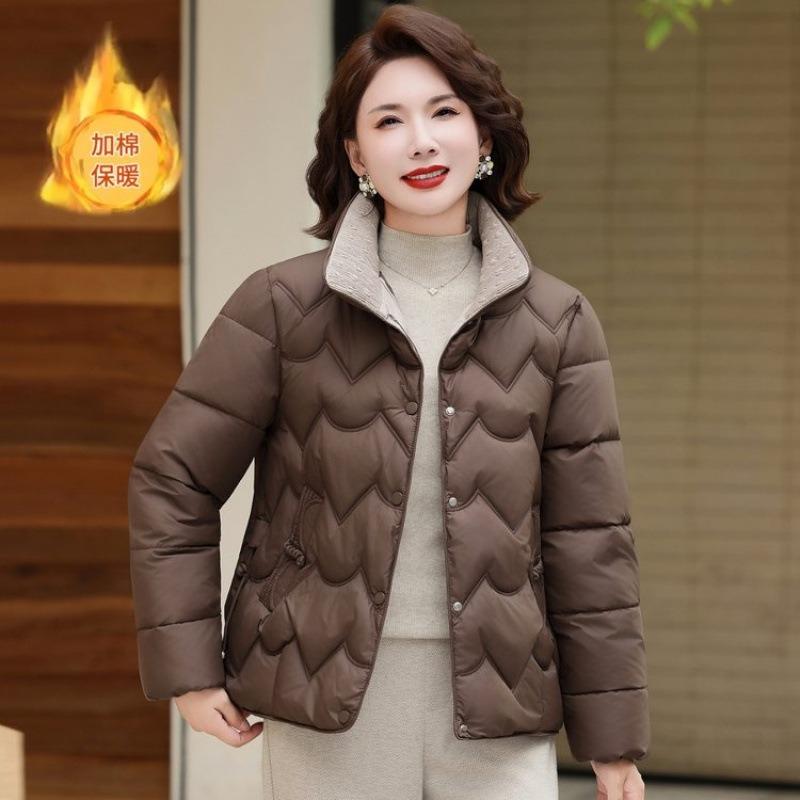 

Short down padded clothes women s new stand-up collar loose warm padded clothes winter padded jacket 5XL [recommended 150-80kg] темно-коричневого