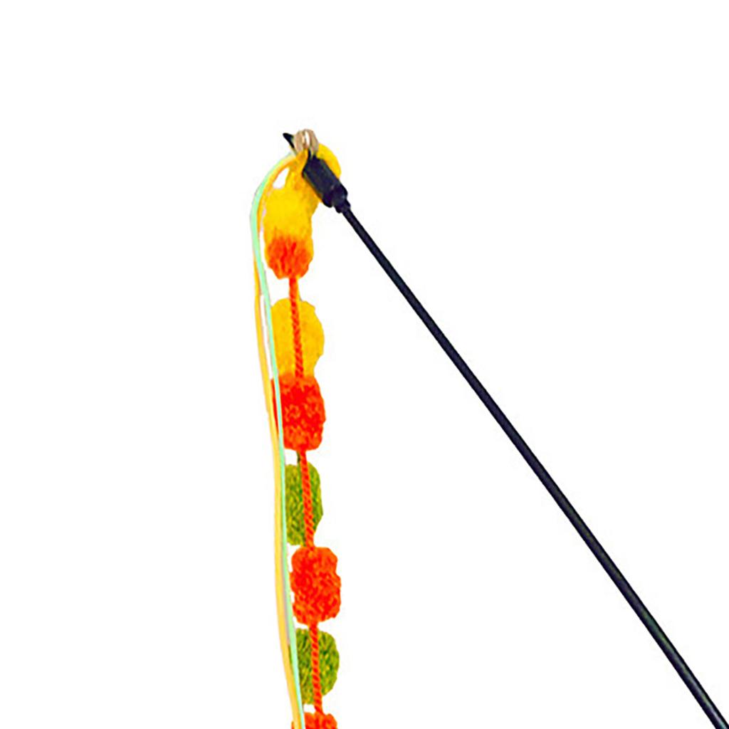 Cat Wand Toys with Tassel Durable Bite Resistant Soft Interactive Cat Teaser Wand Toys with Bell