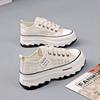 Spring new thick-soled heightening canvas shoes broken size special little white shoes Internet celebrity thin casual breathable board shoes