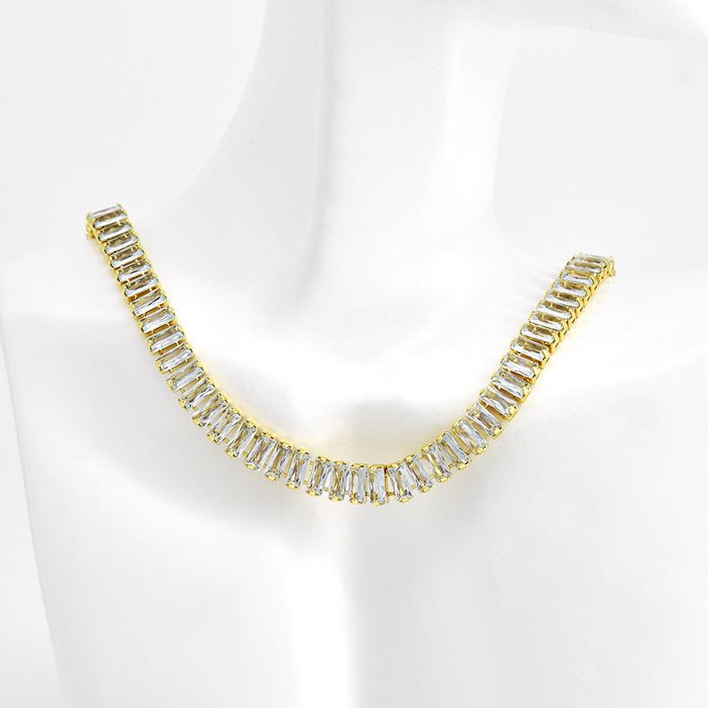 Damen Bunte Zirkon Schlüsselbeinkette - Super glänzend, vielseitiger Modeschmuck