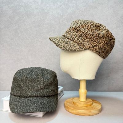 Chapeau en tissu série imprimé léopard rétro médiéval pour femmes printemps et été protection solaire pare-soleil INS Kusa chapeau militaire pour femmes