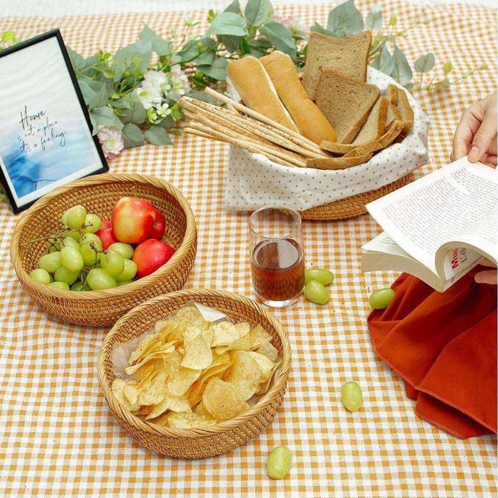 Handmade Imitation Rattan Woven Baskets Large Capacity Wicker Storage Baskets Office