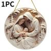 1-6PCS Rustic Christmas Door Hanging Sign Creative Home Decoration Wooden Plaque for Wall Window Porch Garden Party Holiday Gift