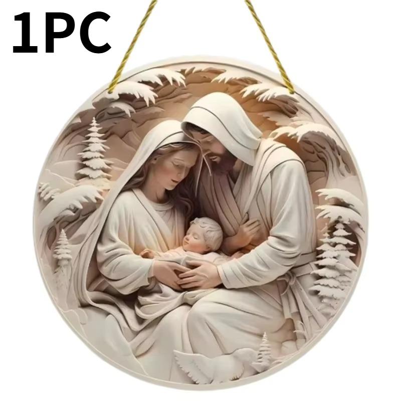 1-6PCS Rustic Christmas Door Hanging Sign Creative Home Decoration Wooden Plaque for Wall Window Porch Garden Party Holiday Gift