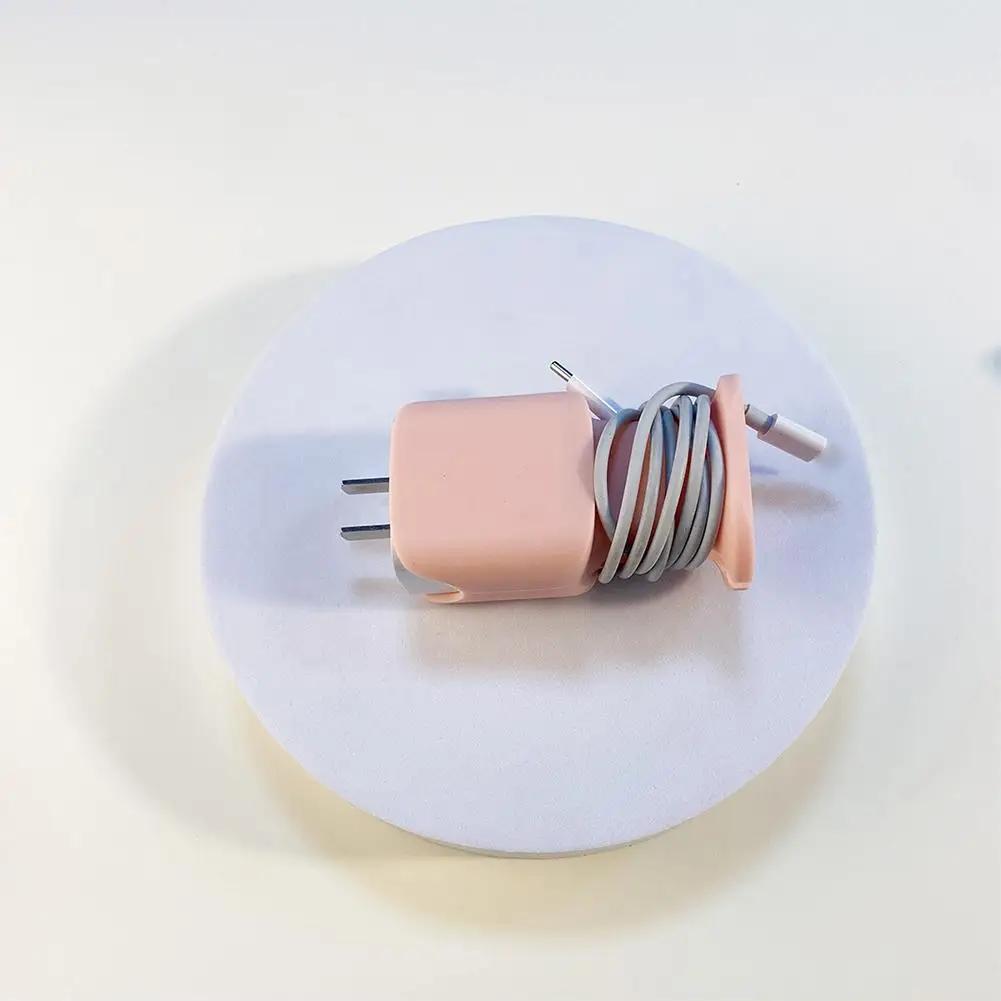 2-in-1 Siliconen Oplader Beschermer Voor iPhone 20W Oplader Draagbare Anti-Breuk Beschermhoes Handige Kabelopslag